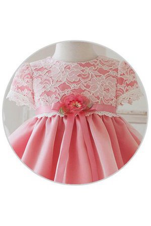 A-Line Knöchellanges Lockeres Blumenmädchenkleid mit Rüschen aus Organza - Bild 2