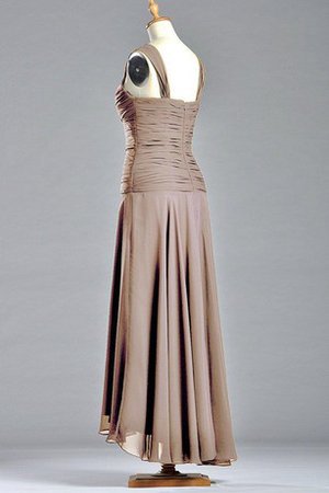 A-Line Plissiertes Wadenlanges Brautjungfernkleid aus Chiffon mit Gekappten Ärmeln - Bild 2