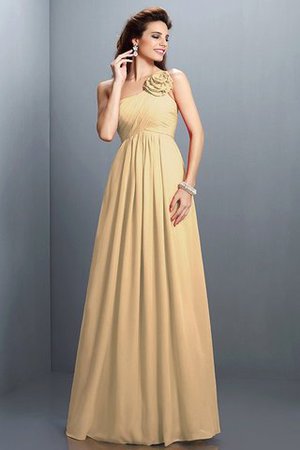 Chiffon Ein Träger Ärmelloses Plissiertes Bodenlanges Brautjungfernkleid - Bild 6