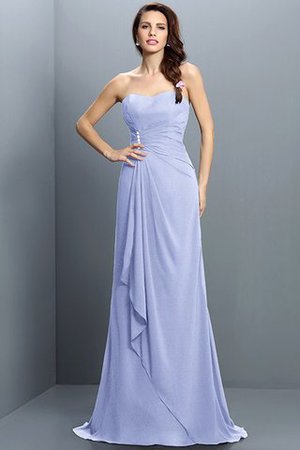 Drapiertes Empire Taille Meerjungfrau Stil Chiffon Brautjungfernkleid ohne Ärmeln - Bild 17