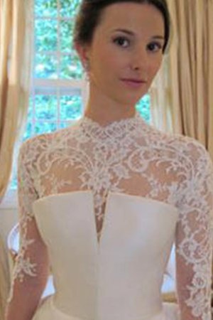 Duchesse-Linie Meerjungfrau Modus Satin Brautkleid mit Bordüre mit Natürlicher Taille - Bild 3