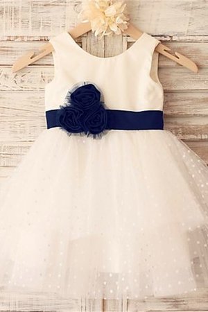 Reißverschluss Normale Taille Ärmellos Prinzessin Blumenmädchenkleid mit Blume