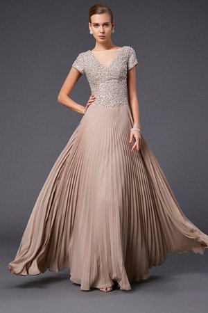 Chiffon Normale Taille Prinzessin Anständiges Brautmutterkleid mit V-Ausschnitt