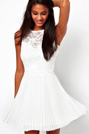 Elegant Polyester Beiläufig Ausschnitt Juwel Damen Club Kleider