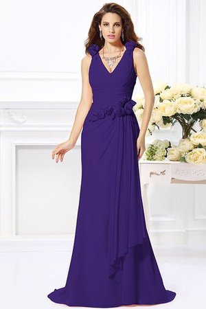 Normale Taille Meerjungfrau Chiffon V-Ausschnitt Anständiges Brautjungfernkleid - Bild 23