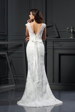 Empire Taille A-Line Anständiges Brautkleid mit Bordüre mit Gericht Schleppe - Bild 2