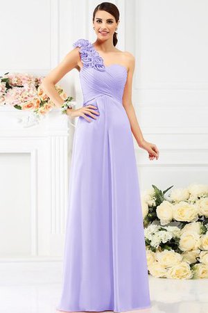 A-Linie Ärmelloses Anständiges Brautjungfernkleid mit Blume aus Chiffon - Bild 17