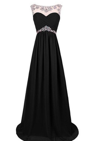 A-Line Chiffon Sweep Zug Bateau Brautmutterkleid mit Gekappten Ärmeln - Bild 1