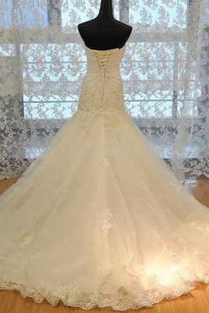 Spitze Organza Anständiges Brautkleid mit Bordüre mit Rüschen - Bild 2