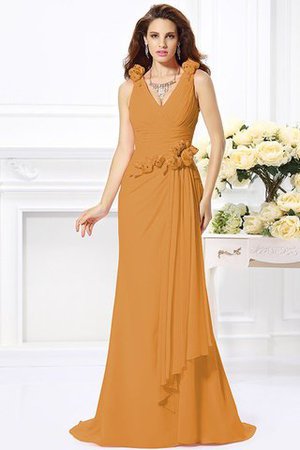 Normale Taille Meerjungfrau Chiffon V-Ausschnitt Anständiges Brautjungfernkleid - Bild 20