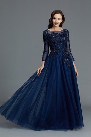 Prinzessin a linie Normale Taille Bodenlanges Brautmutterkleid aus Tüll - Bild 4