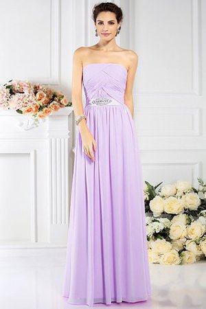 A linie Prinzessin Chiffon Ärmelloses Sittsames Brautjungfernkleid - Bild 19