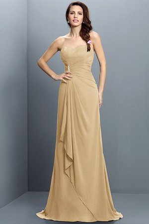 Drapiertes Empire Taille Meerjungfrau Stil Chiffon Brautjungfernkleid ohne Ärmeln - Bild 12