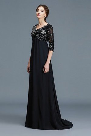 Prinzessin Ärmelloses Chiffon Halbe Ärmeln Bodenlanges Brautmutterkleid - Bild 5