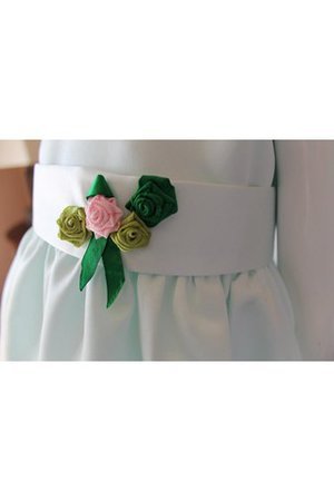 A-Line Plissiertes Knöchellanges Blumenmädchenkleid mit Rüschen mit Blume - Bild 2