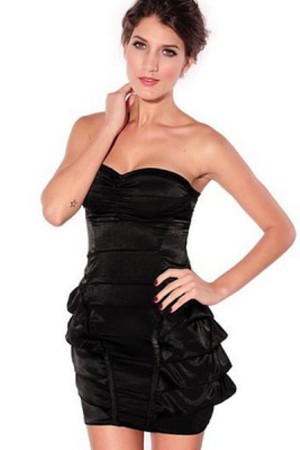 Trägerlos Minikleid Damen Sexy Polyester Club Kleider