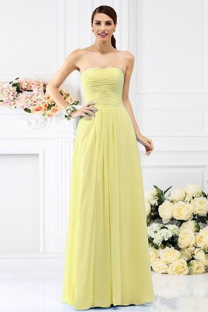 Reißverschluss A-Linie Chiffon Sittsames Bodenlanges Brautjungfernkleid - Bild 8