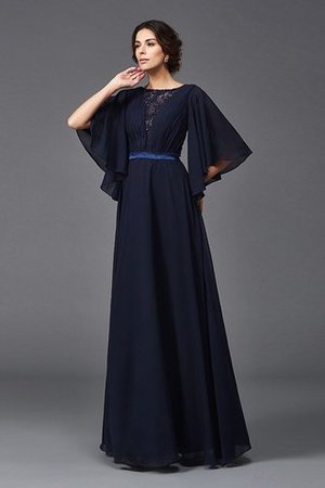 Natürliche Taile Halbe Ärmeln A-Linie Prinzessin Brautmutterkleid aus Chiffon - Bild 5