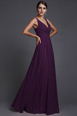 Prinzessin Natürliche Taile A-Linie Anständiges Brautjungfernkleid mit Rüschen - Bild 15