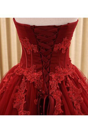 Organza Sweep Train Partykleid mit Bordüre mit Applikation - Bild 2