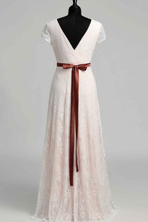 A-Line Plissiertes Romantisches Brautkleid mit Rüschen mit Schleife - Bild 2