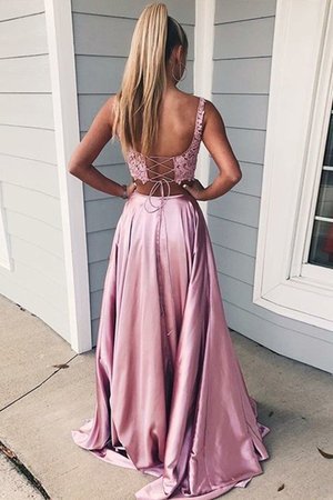 Exquisit Prinzessin Sweep Zug A Linie Ballkleid aus Satin mit Rücken Schnürung - Bild 2