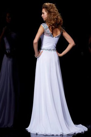 Prinzessin Schaufel-Ausschnitt kurze Ärmeln Natürliche Taile A-Linie Abendkleid - Bild 2