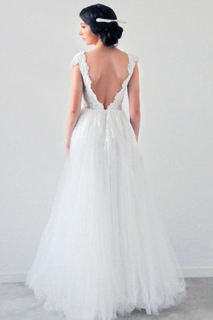 Strand Empire Taille Plissiertes Romantisches Brautkleid mit Kurzen Ärmeln - Bild 2