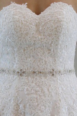 Tüll A-Line Perlenbesetztes Brautkleid mit Herz-Ausschnitt mit Natürlicher Taille - Bild 2