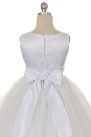 Tüll Empire Taille Knielanges Blumenmädchenkleid mit Reißverschluss ohne Ärmeln - Bild 2