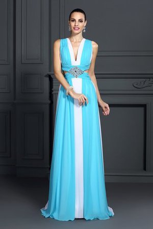 Normale Taille Prinzessin Chiffon A Linie Ballkleid mit Rüschen - Bild 1