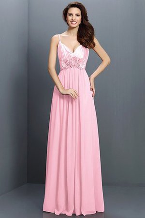 V-Ausschnitt Reißverschluss Ärmelloses Anständiges Brautjungfernkleid mit Blume - Bild 22