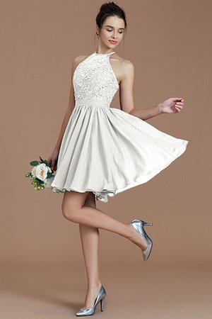 Reißverschluss Ärmelloses Natürliche Taile Kurzes Brautjungfernkleid mit Bordüre - Bild 22
