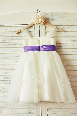 A-Line Prinzessin Reißverschluss Empire Taille Blumenmädchenkleid aus Tüll - Bild 3