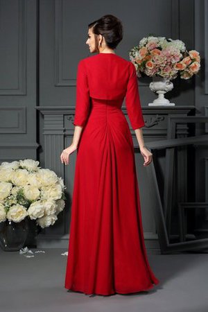 Chiffon Spaghetti Träger Perlenbesetztes Bodenlanges Anständiges Brautmutterkleid - Bild 2