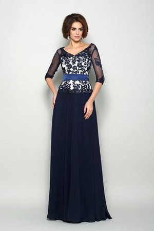 V-Ausschnitt Ärmelloses A-Line Brautmutterkleid mit Applike mit Empire Taille - Bild 1