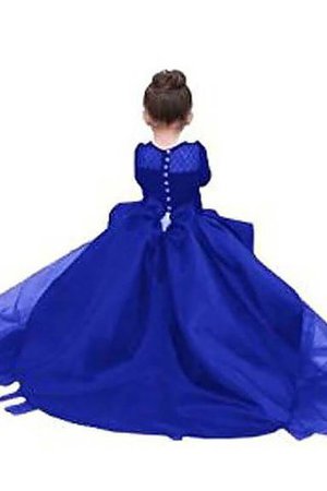 Normale Taille Duchesse-Linie Satin Blumenmädchenkleid mit Gürtel mit Schleife - Bild 2
