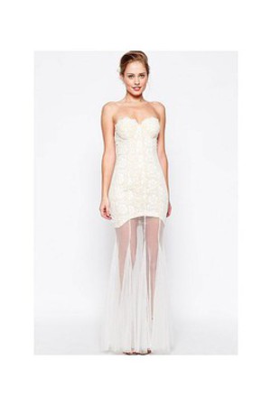 Maxikleid Schier Spitze Weiß Club Kleider