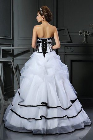 Duchesse-Linie Ärmelloses Normale Taille Bodenlanges Sittsames Brautkleid - Bild 2