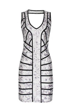 Drucken Stil Kleid Bandage Jahrgang Club Kleider