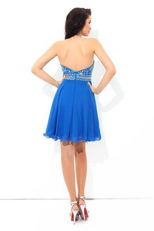 A Linie Normale Taille Chiffon Perlenbesetztes Cocktailkleid mit Reißverschluss - Bild 2