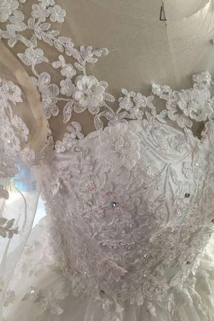 Tüll Lange Ärmeln Organza Prächtiges Brautkleid mit Applikation - Bild 2