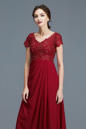Prinzessin Chiffon Normale Taille V-Ausschnitt Bodenlanges Brautmutterkleid - Bild 7