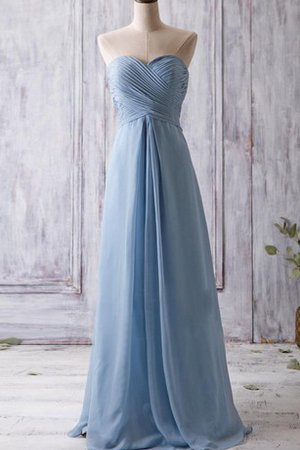 Drapiertes Chiffon Bodenlanges Modern Brautjungfernkleid mit Reißverschluss