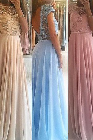 Ärmelloses Prinzessin Chiffon Perlenbesetztes Schaufel-Ausschnitt Ballkleid - Bild 1