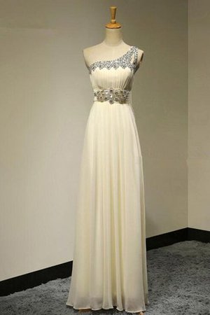 Prinzessin Chiffon Ärmelloses Bodenlanges Brautjungfernkleid mit Perlen - Bild 1