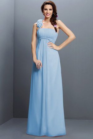Trägerloser Ausschnitt Empire Taille A-Line Prinzessin Brautjungfernkleid mit Blume - Bild 3