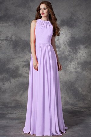 Juwel Ausschnitt Prinzessin Chiffon Ärmelloses Brautjungfernkleid mit Rüschen - Bild 20