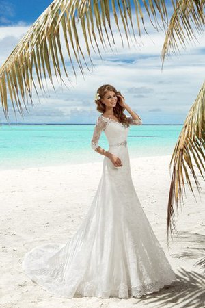 Meerjungfrau Stil Luxus Konservatives Brautkleid mit Knöpfen mit Rücken Schnürung