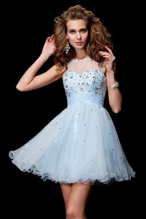 Ärmelloses Prinzessin Tüll Normale Taille Mini Abiballkleid - Bild 1